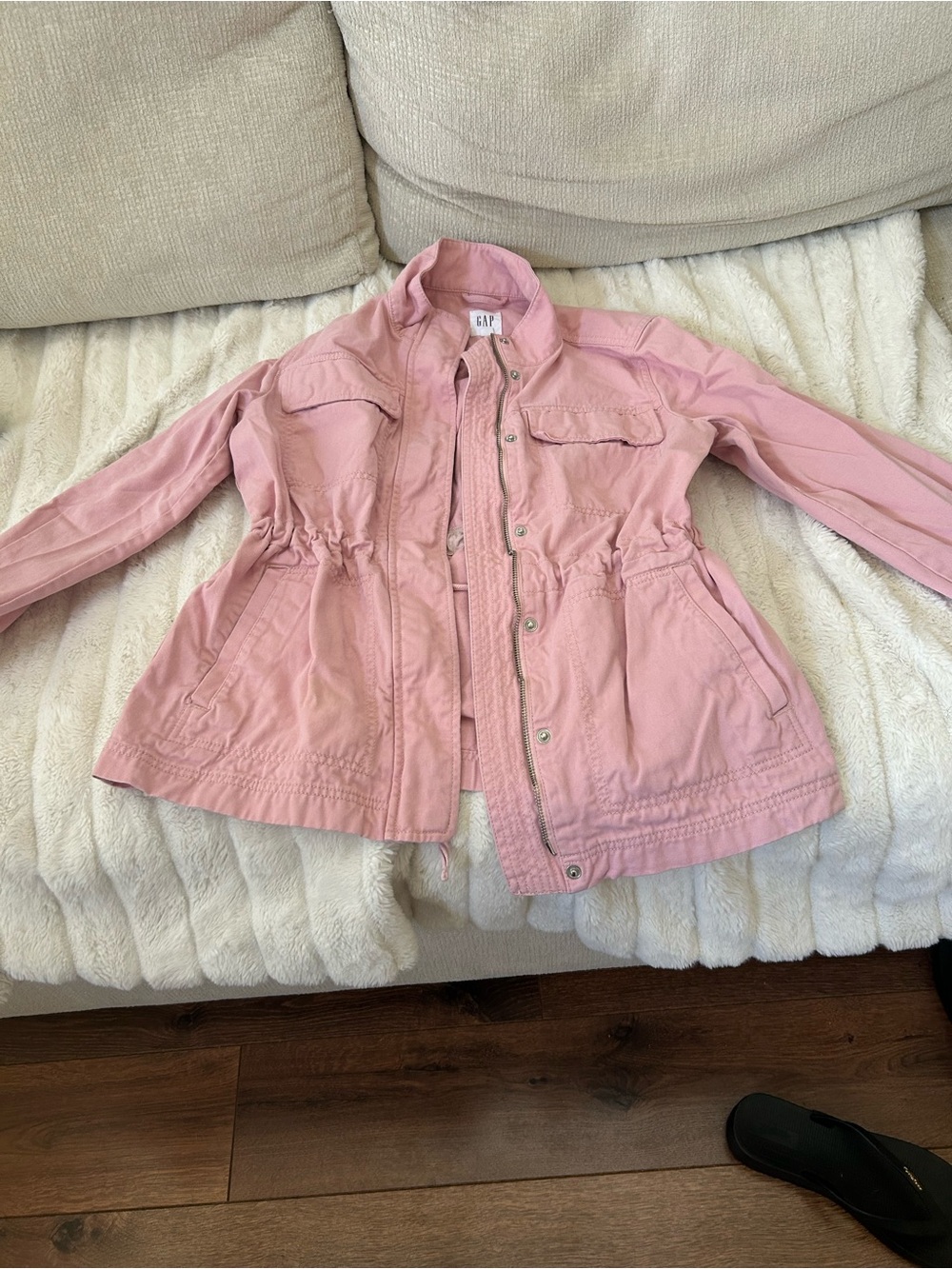 GAP Blush Pink Utility Jacket with Drawstring Waist